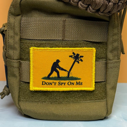 Don't Spy On Me, Anti-Flock Cameras Funny Morale Patch, 2x3" | Made in USA | VELCRO® Brand Hook Backing