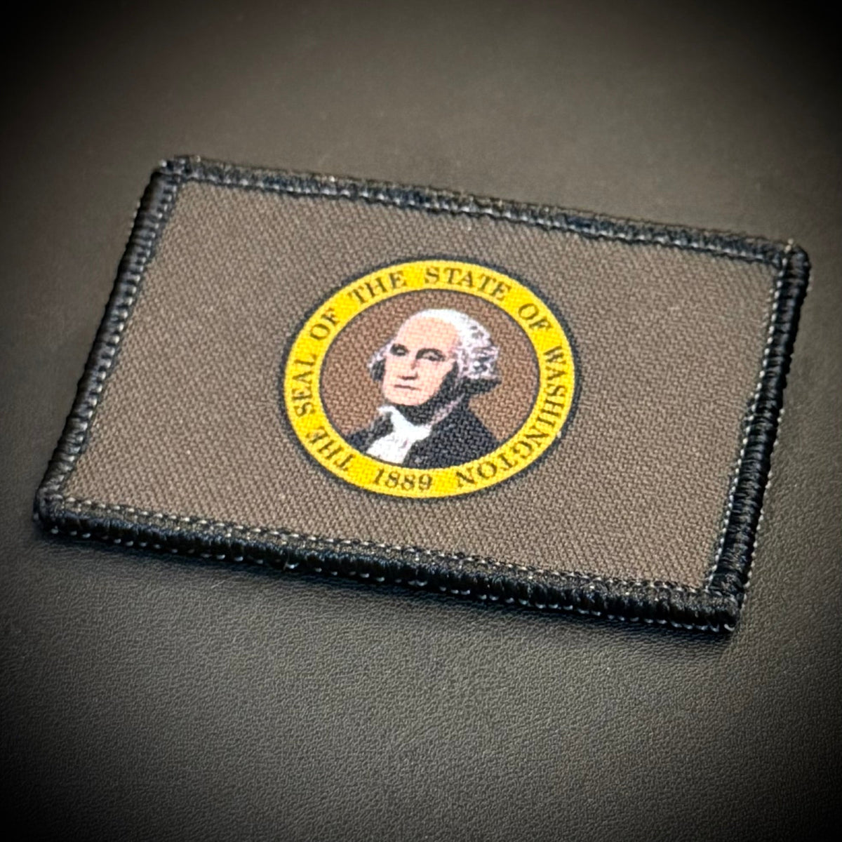 Washington State Flag Printed Morale Patch, 2x3" | VELCRO® Brand Hook Backing