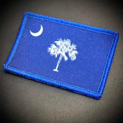 South Carolina State Flag Printed Morale Patch, 2x3" | VELCRO® Brand Hook Backing