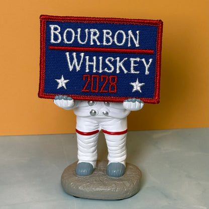 Bourbon & Whiskey for President 2028 Funny Embroidered Morale Patch, 2x3" | VELCRO® Brand Hook Backing