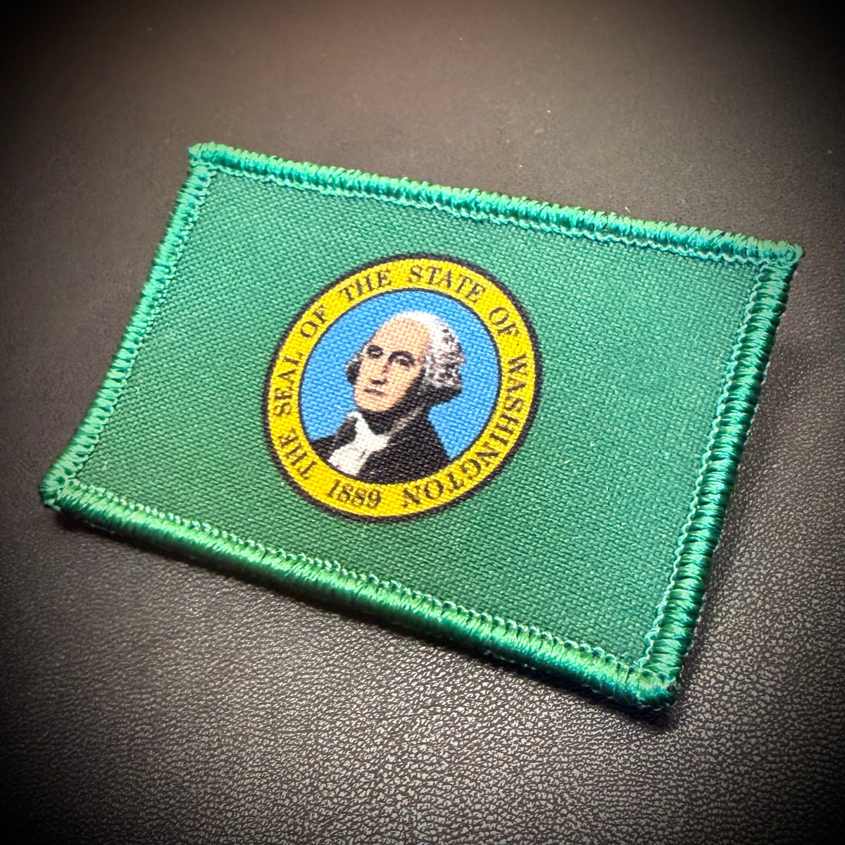 Washington State Flag Printed Morale Patch, 2x3" | VELCRO® Brand Hook Backing