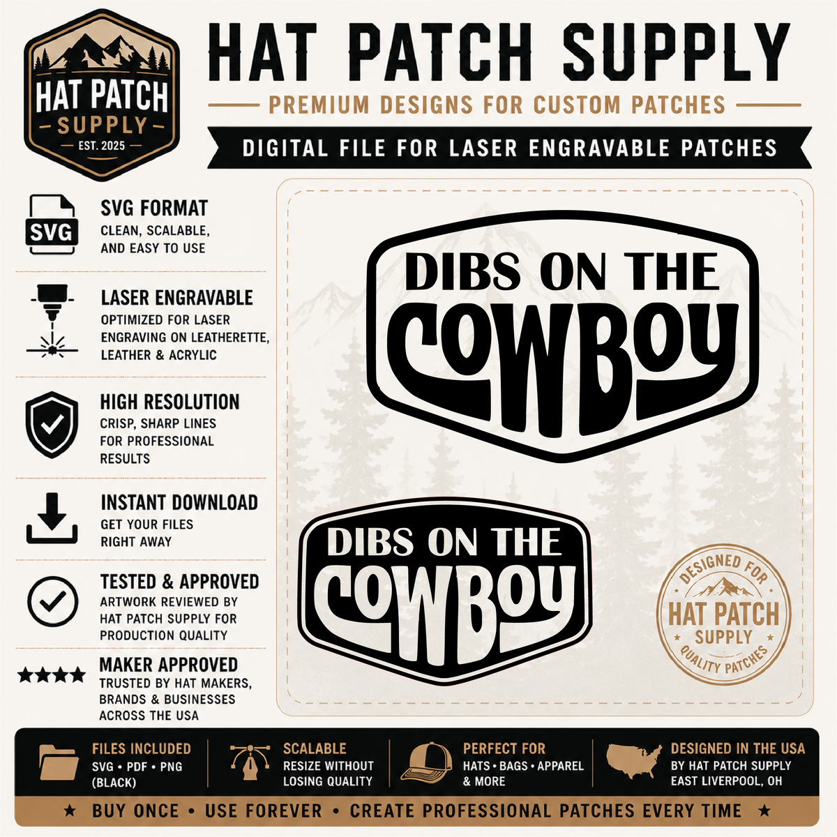 Dibs on the Cowboy Hat Patch SVG