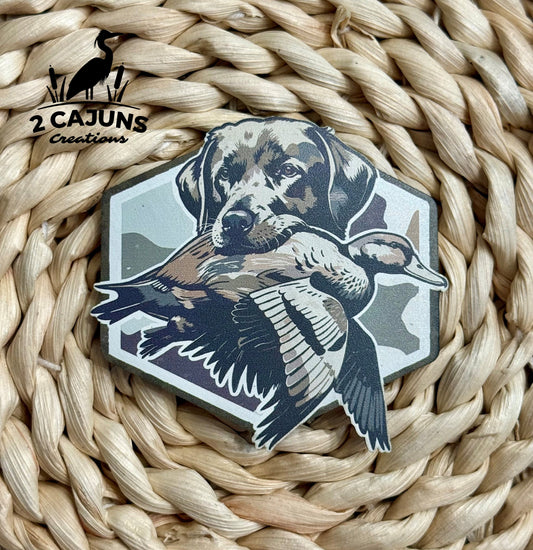 Labrador with Duck Camo UV Printed Hat Patch