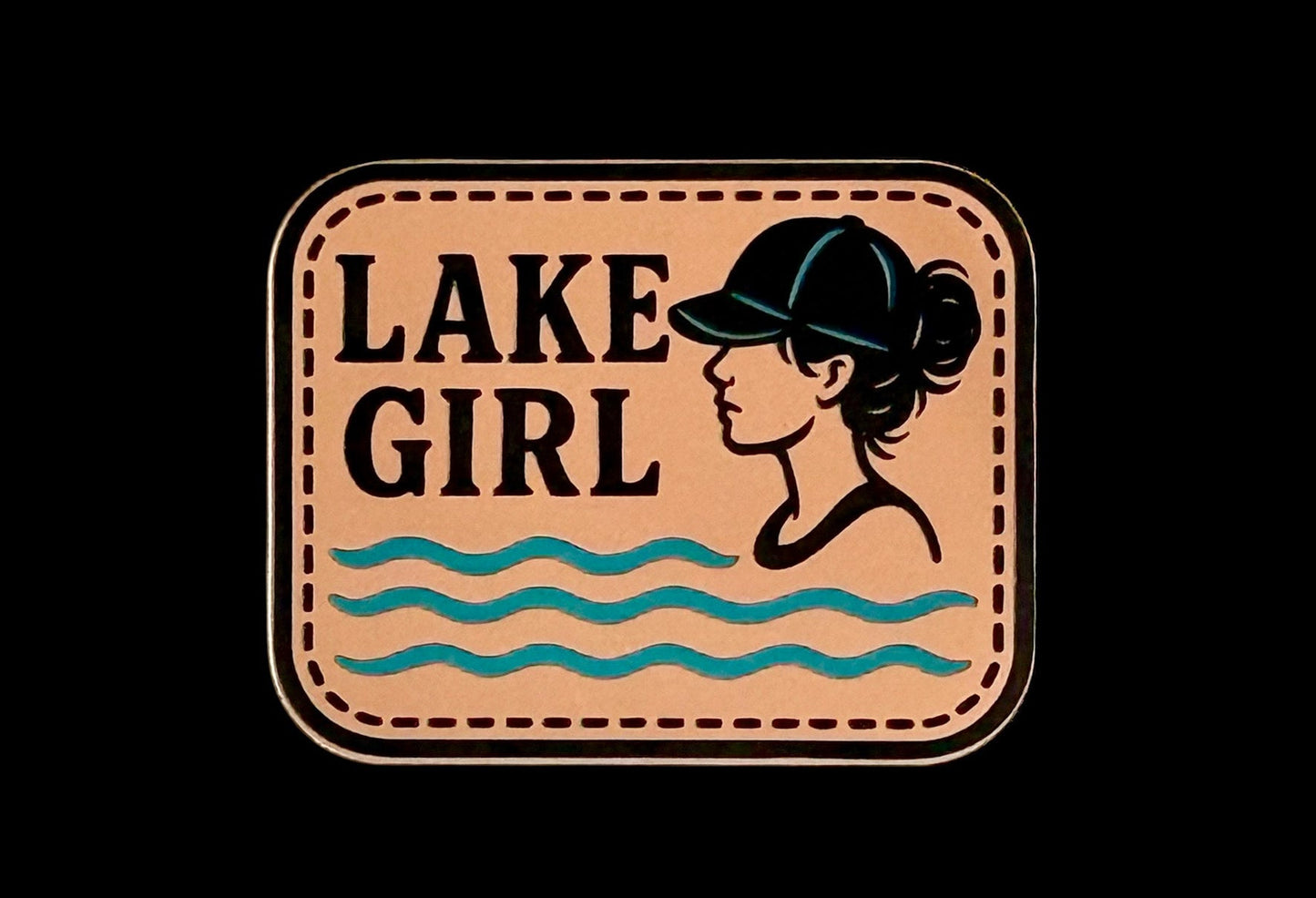 Lake Girl Acrylic Laser Engraved Hat Patch