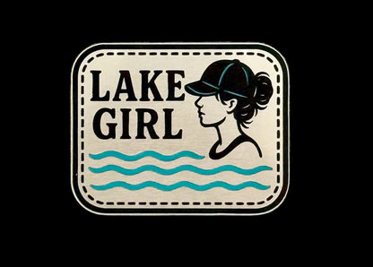 Lake Girl Acrylic Laser Engraved Hat Patch