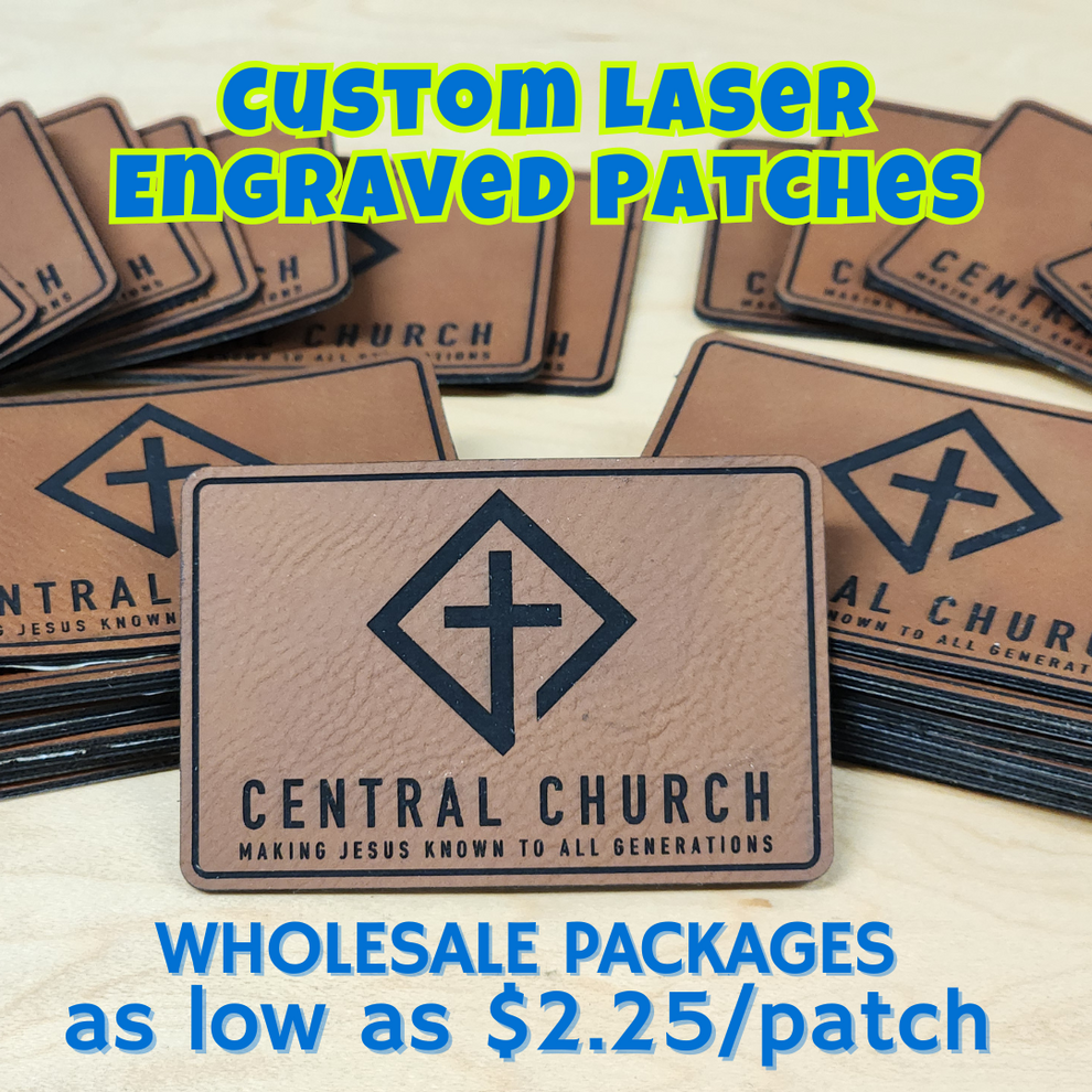 Custom Laser Engraved Leatherette Patches - Wholesale Packages - MR01 ...