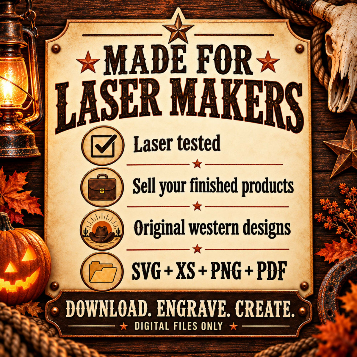 Cowboy Ghost SVG Bundle | 8 Western Halloween Laser Engraving Designs | Cowgirl Ghost Hat Patch Files | Digital Download
