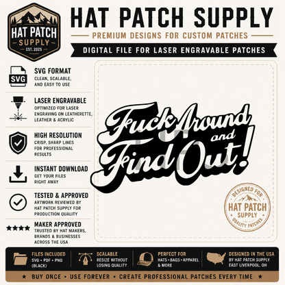 FAFO Hat Patch Bundle | 4 Bold Designs | Digital Files for Laser Engraving