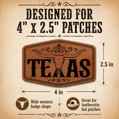 Summer Skull Western Hat Patch SVG Bundle, Longhorn Skull Laser Engraving Files, Cowboy Cowgirl Outlaw Texas XS PDF PNG