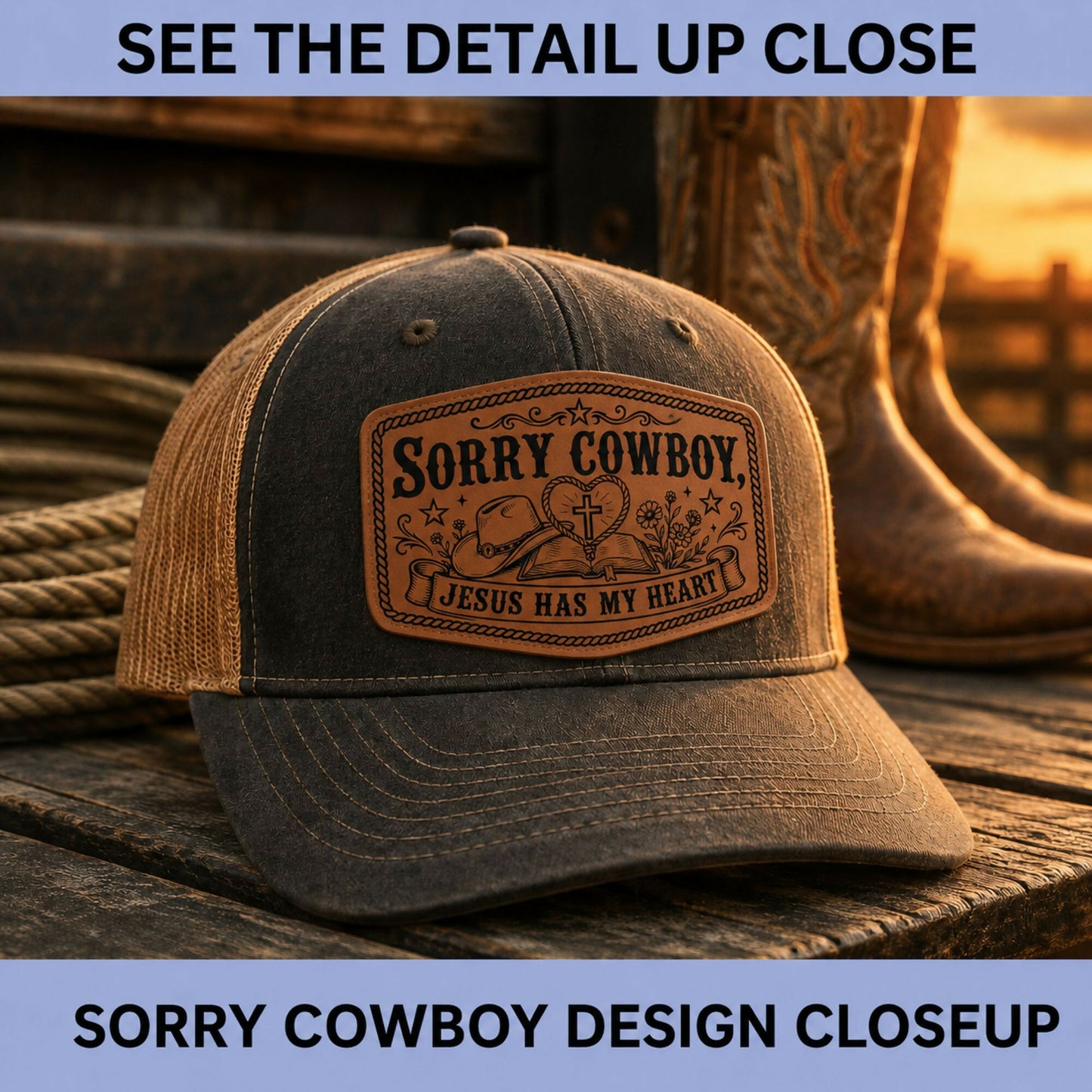 Cowgirl Country Hat Patch SVG Bundle with Holographic Leatherette Designs