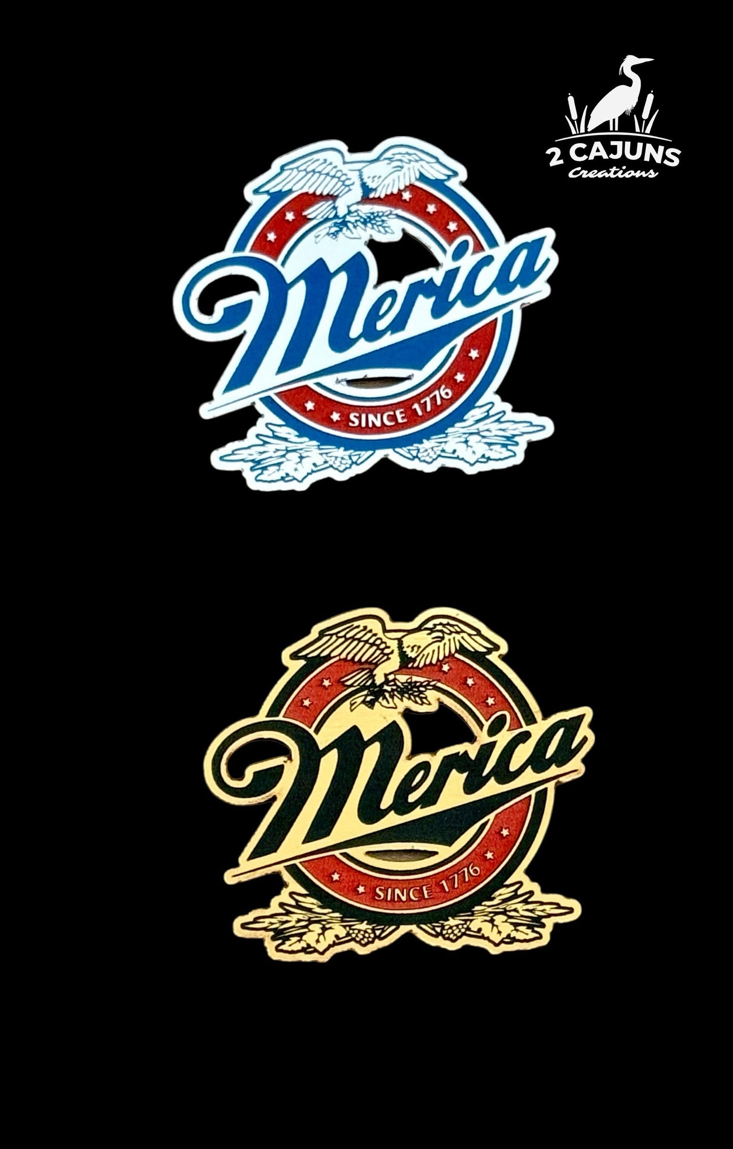 Merica Patriotic Acrylic Hat Patch - 2 Colors Available