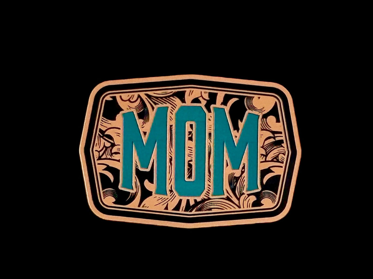 Mom Buckle Style Acrylic Laser Engraved Hat Patch