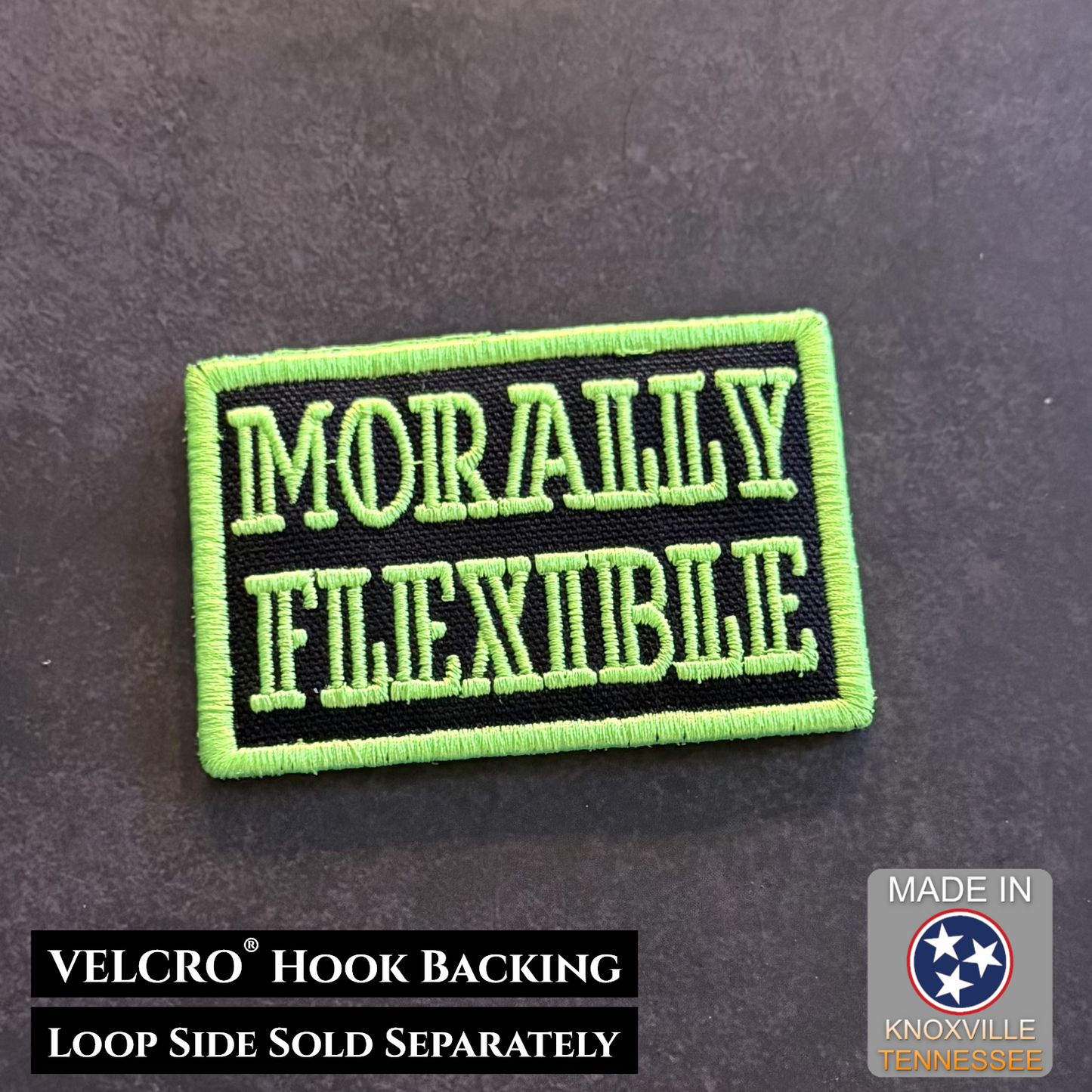 Morally Flexible Funny Morale Patch 2"x3" Hook & Loop | Made in USA