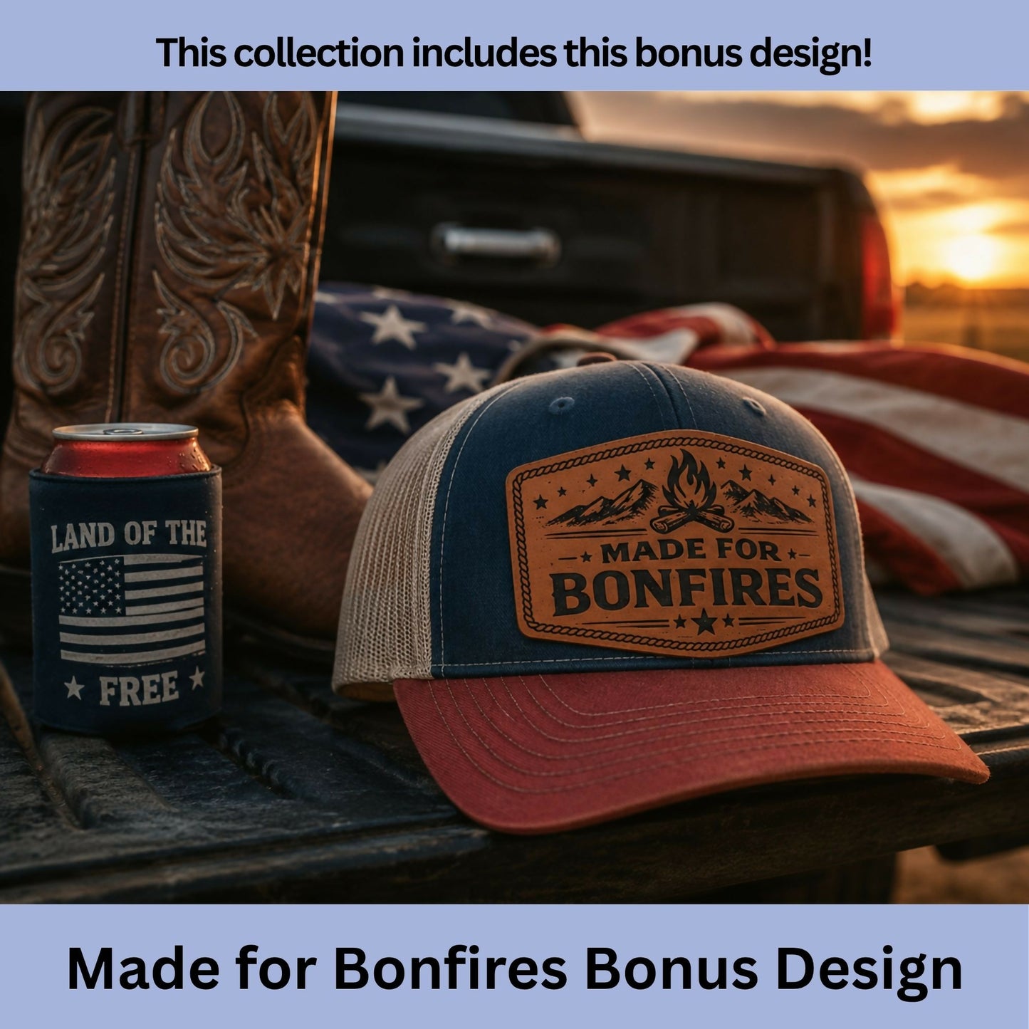 Patriotic Leatherette Hat Patches | Summer Freedom Collection
