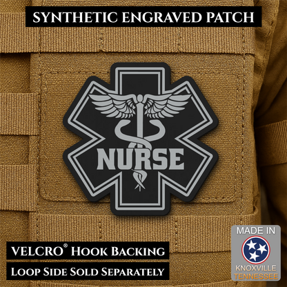 Nurse - Star of Life Morale Patch, 3x3" | Made in USA | VELCRO® Brand Hook Backing