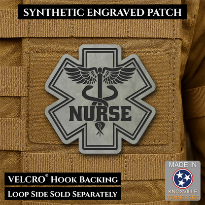 Nurse - Star of Life Morale Patch, 3x3" | Made in USA | VELCRO® Brand Hook Backing