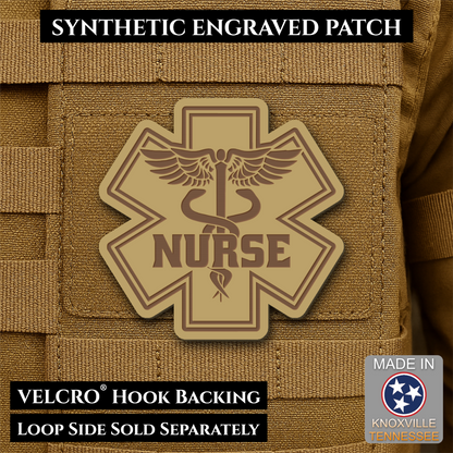 Nurse - Star of Life Morale Patch, 3x3" | Made in USA | VELCRO® Brand Hook Backing