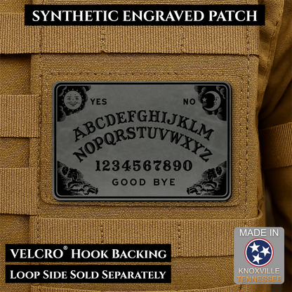 Ouija Talking Spirit Board Funny Morale Patch, 2x3" | Made in USA | VELCRO® Brand Hook Backing