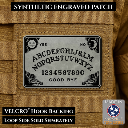 Ouija Talking Spirit Board Funny Morale Patch, 2x3" | Made in USA | VELCRO® Brand Hook Backing