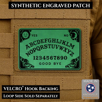 Ouija Talking Spirit Board Funny Morale Patch, 2x3" | Made in USA | VELCRO® Brand Hook Backing