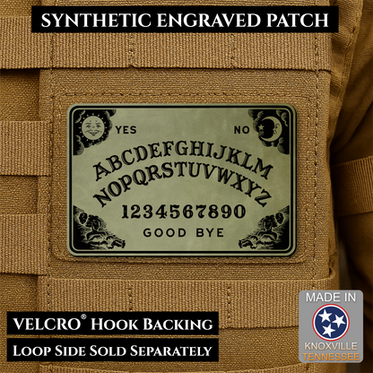 Ouija Talking Spirit Board Funny Morale Patch, 2x3" | Made in USA | VELCRO® Brand Hook Backing