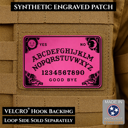 Ouija Talking Spirit Board Funny Morale Patch, 2x3" | Made in USA | VELCRO® Brand Hook Backing