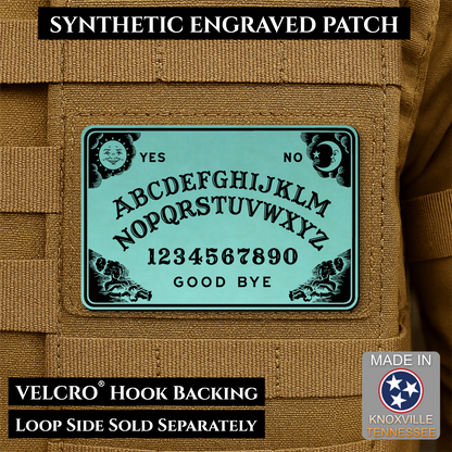 Ouija Talking Spirit Board Funny Morale Patch, 2x3" | Made in USA | VELCRO® Brand Hook Backing