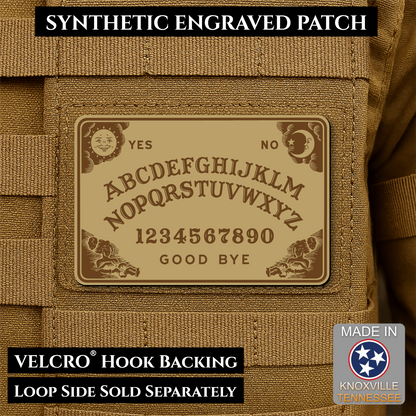 Ouija Talking Spirit Board Funny Morale Patch, 2x3" | Made in USA | VELCRO® Brand Hook Backing
