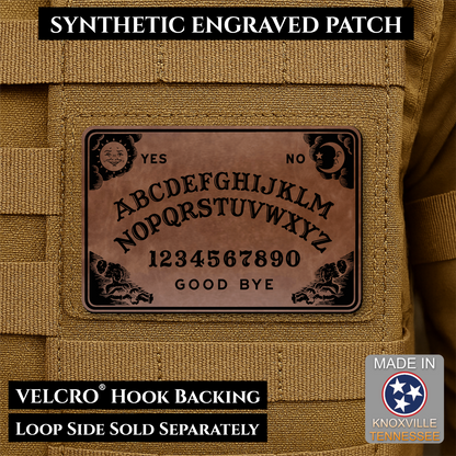 Ouija Talking Spirit Board Funny Morale Patch, 2x3" | Made in USA | VELCRO® Brand Hook Backing