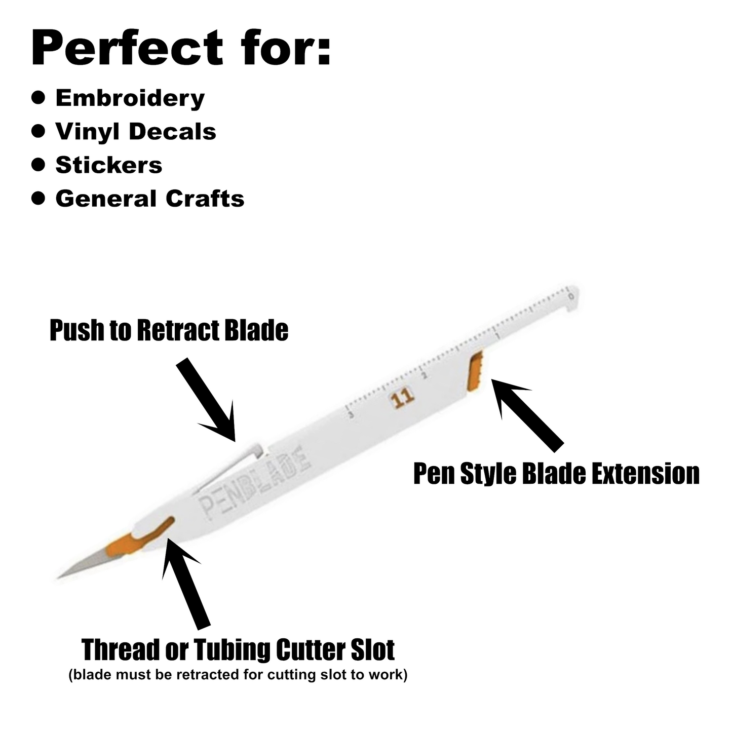 3-Pack Retractable Razor PenBlades #11 for Crafts, Vinyl Decals, Stickers & Leather