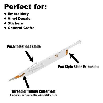 3-Pack Retractable Razor PenBlades #11 for Crafts, Vinyl Decals, Stickers & Leather