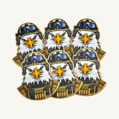 UV Printed Leatherette Patches - Bald Eagle Military Operator Designs