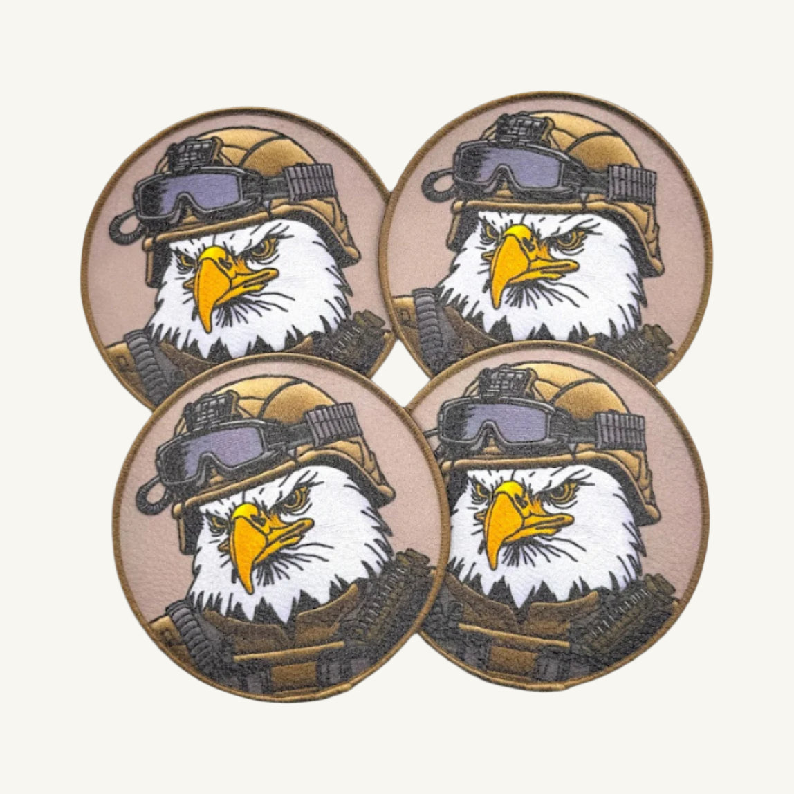 UV Printed Leatherette Patches - Bald Eagle Military Operator Designs