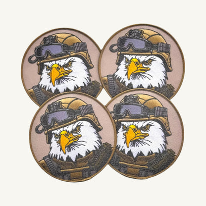 UV Printed Leatherette Patches - Bald Eagle Military Operator Designs