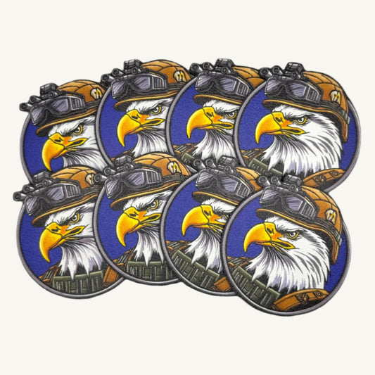 UV Printed Leatherette Patches - Bald Eagle Military Operator Designs