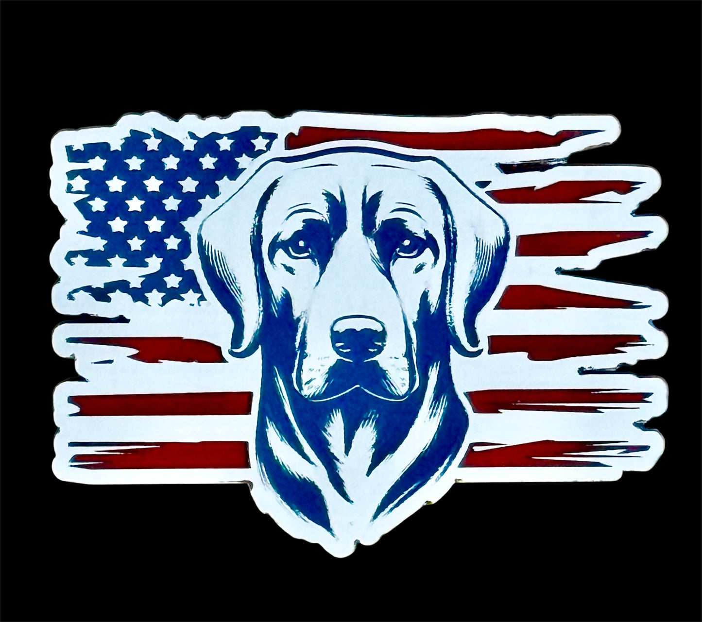 Labrador and American Flag Red White and Blue Acrylic Hat Patch