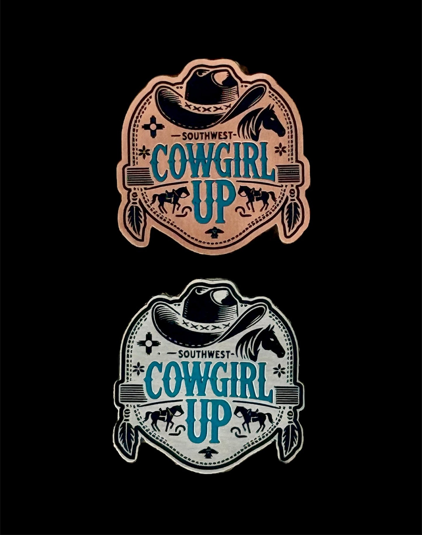 Cowgirl Up Acrylic Laser Engraved Hat Patch