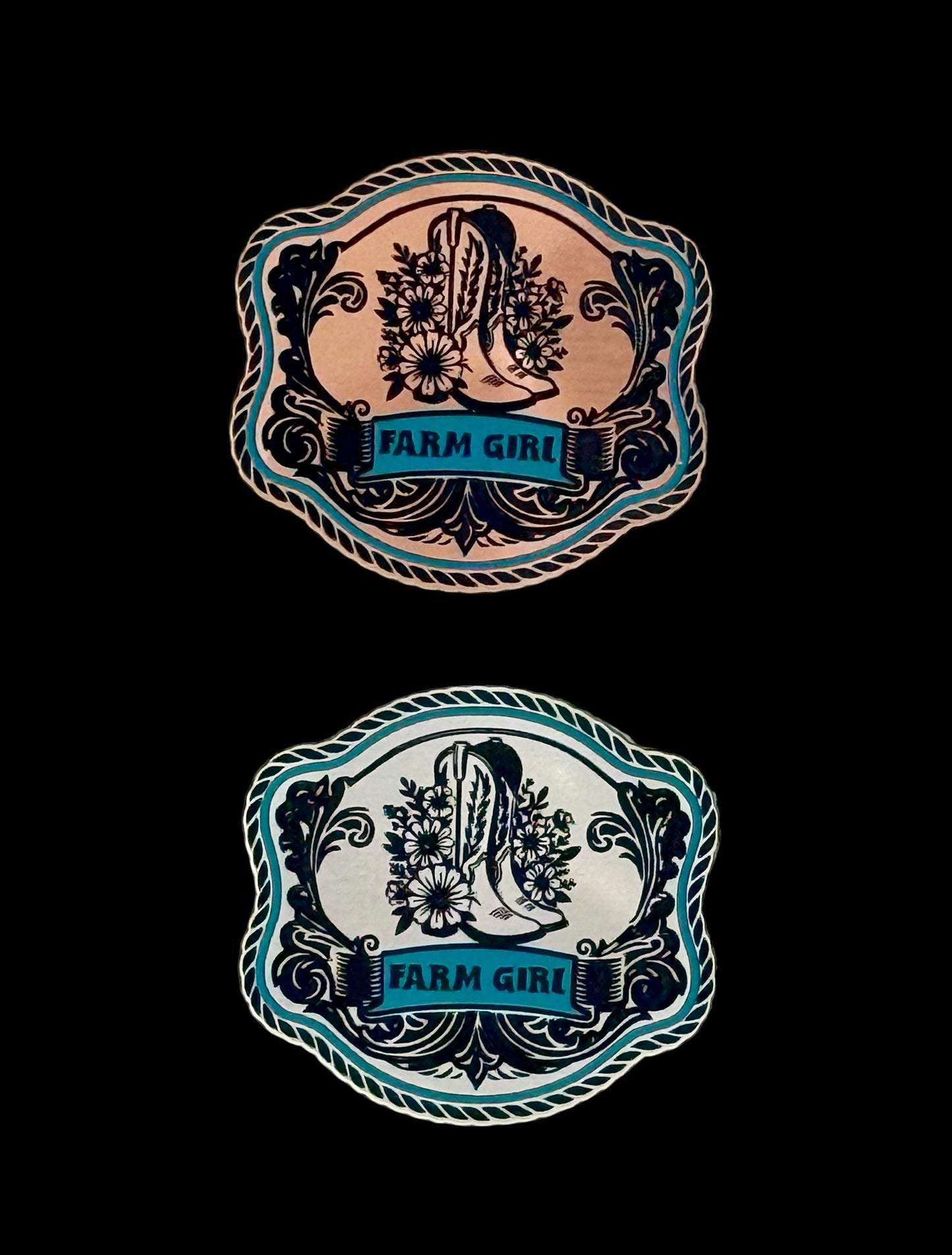 Farm Girl Western Style Acrylic Laser Engraved Hat Patch