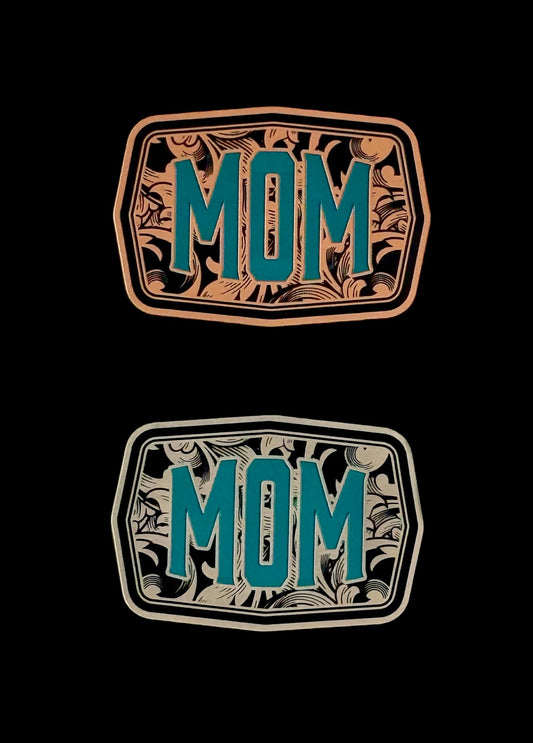Mom Buckle Style Acrylic Laser Engraved Hat Patch