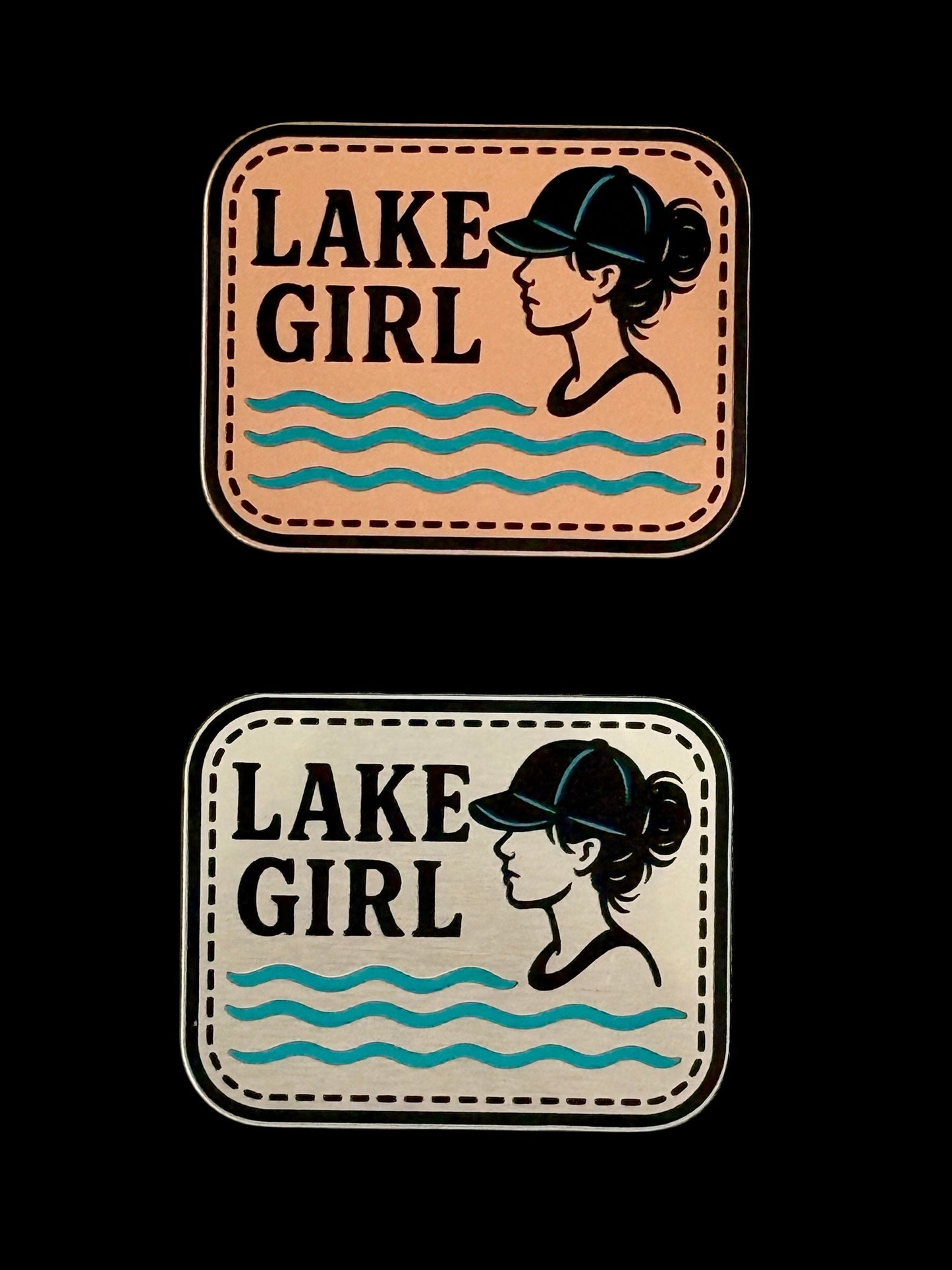 Lake Girl Acrylic Laser Engraved Hat Patch