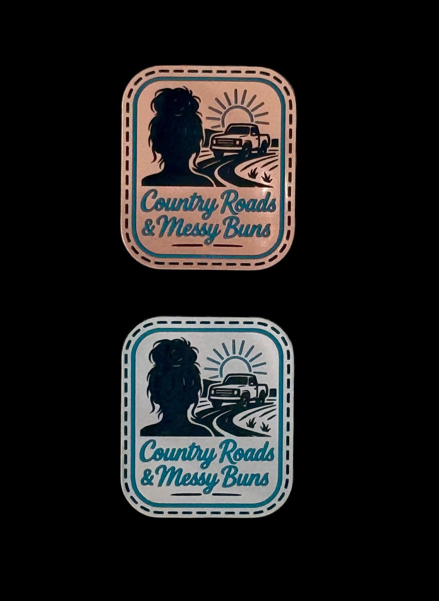 Country Roads and Messy Buns Acrylic Laser Engraved Hat Patch