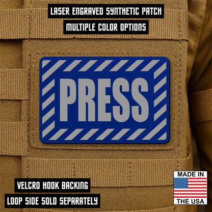 PRESS Media Journalist ID Patch – 2” x 3” Hook & Loop | Made in USA