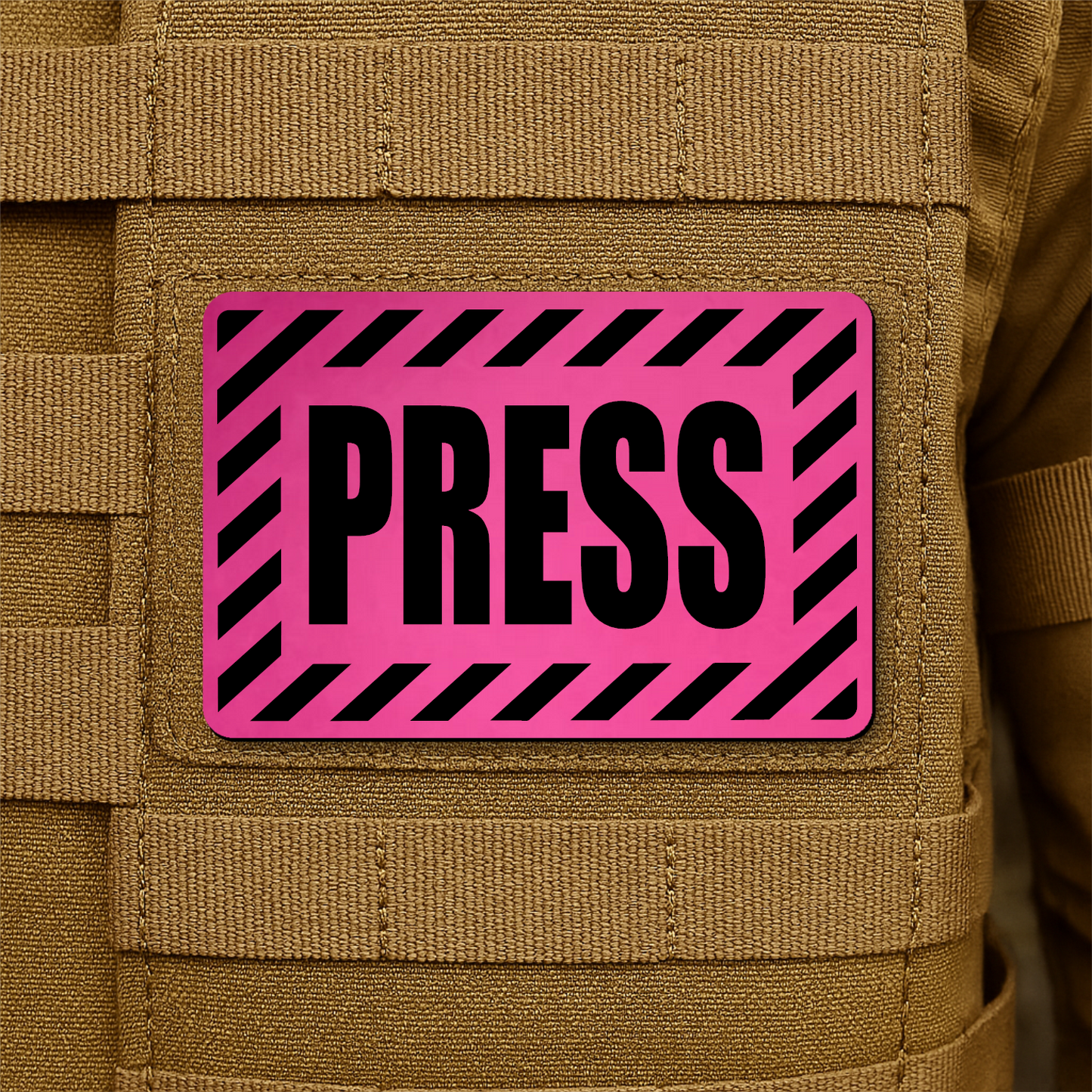 PRESS Media Journalist ID Patch – 2” x 3” Hook & Loop | Made in USA