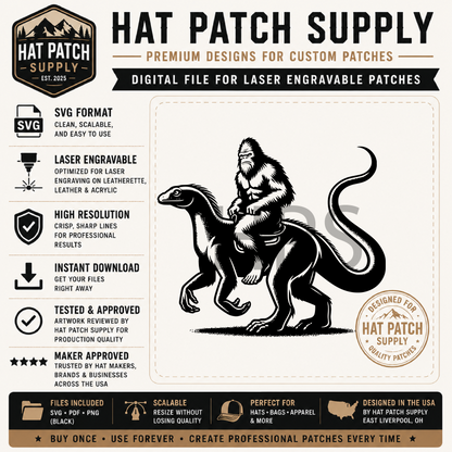 Bigfoot Hat Patch SVG Bundle – 17 Laser Ready Sasquatch Designs | Funny Bigfoot SVG Digital Download