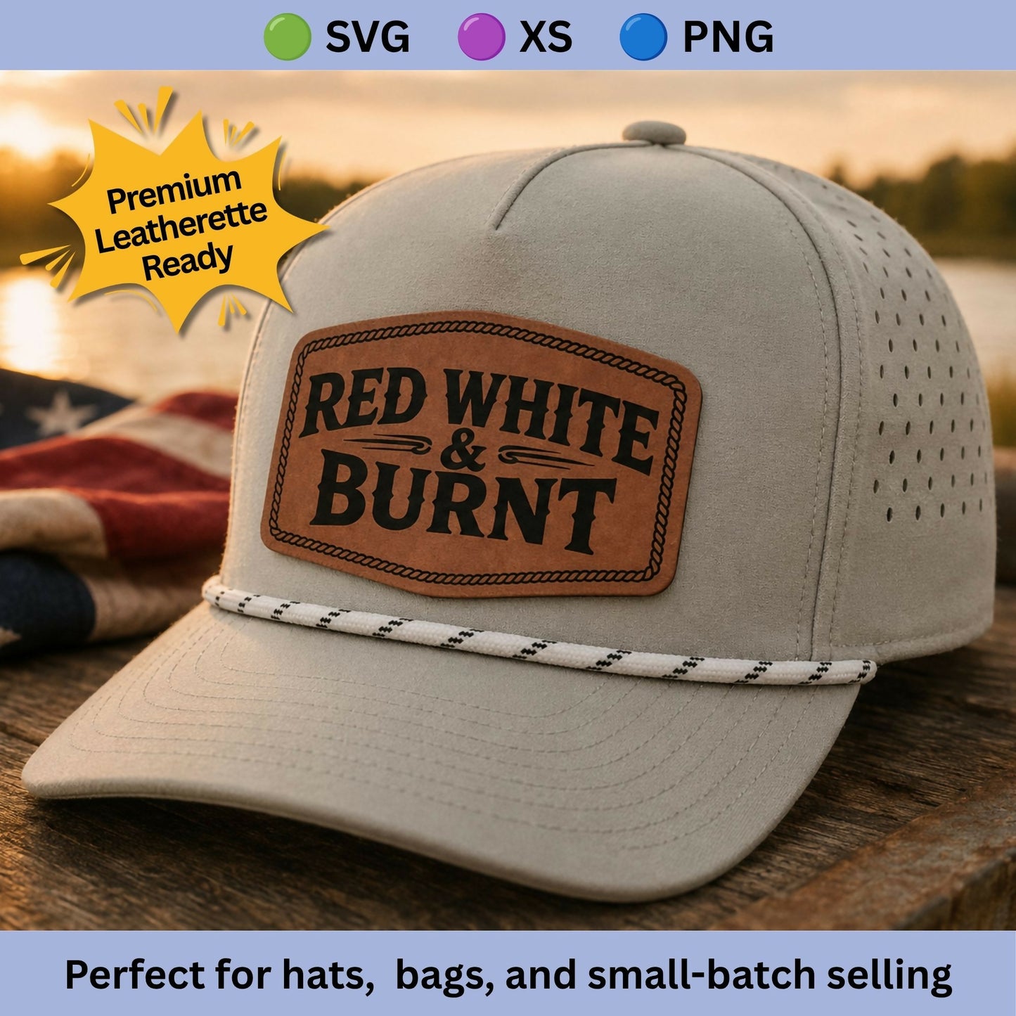 Patriotic Leatherette Hat Patches | Summer Freedom Collection