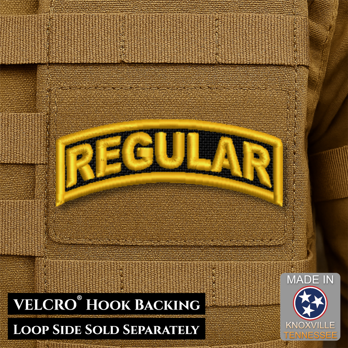 Army Regular Forces Funny Morale Patch Tab, 1.2x3" | Made in USA | VELCRO® Brand Hook Backing