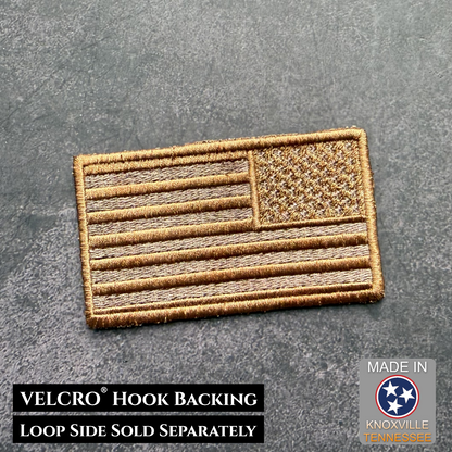 Subdued Coyote Brown American Flag VELCRO® Patch | Made in USA
