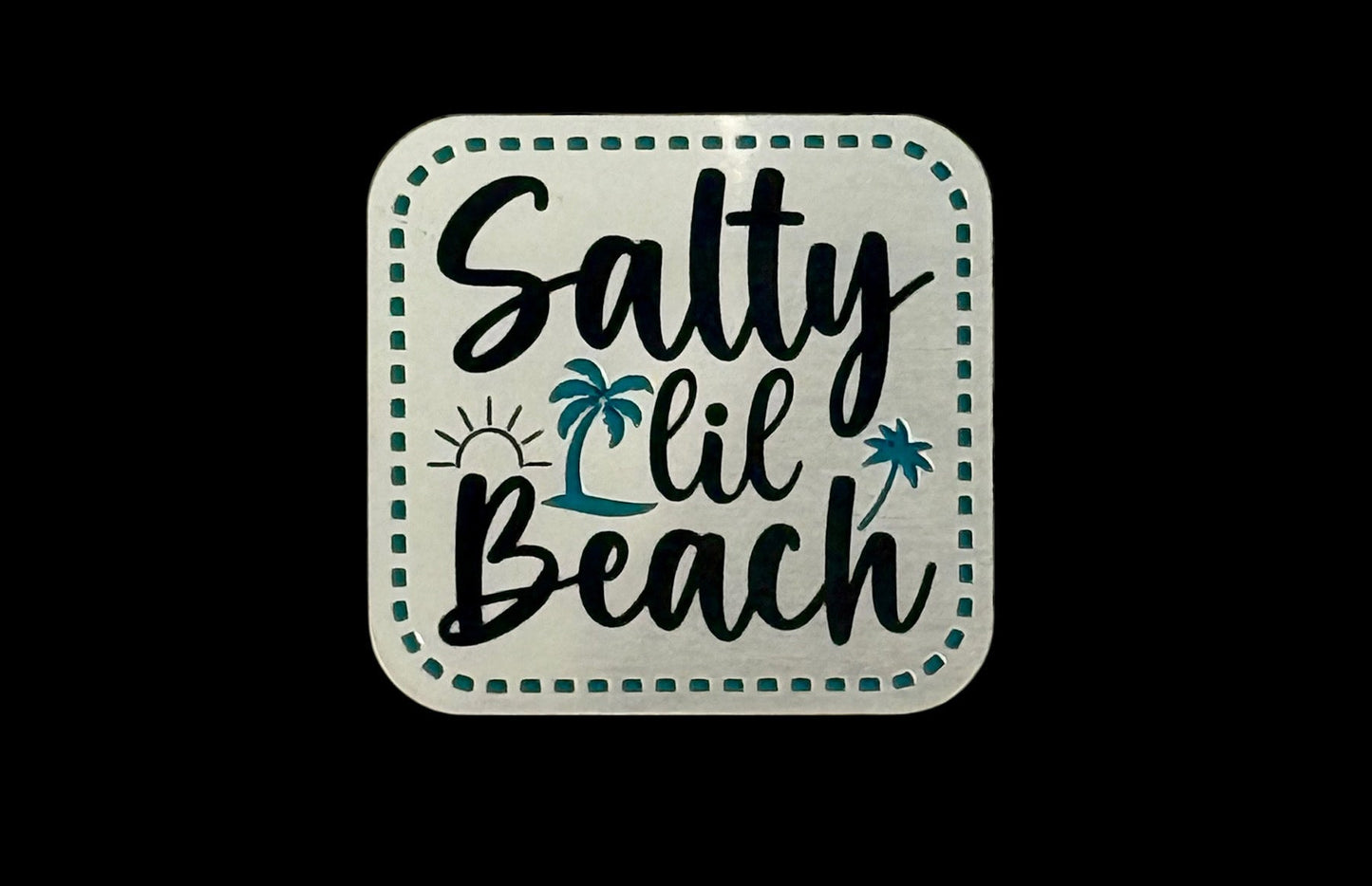 Salty Lil Beach Acrylic Laser Engraved Hat Patch