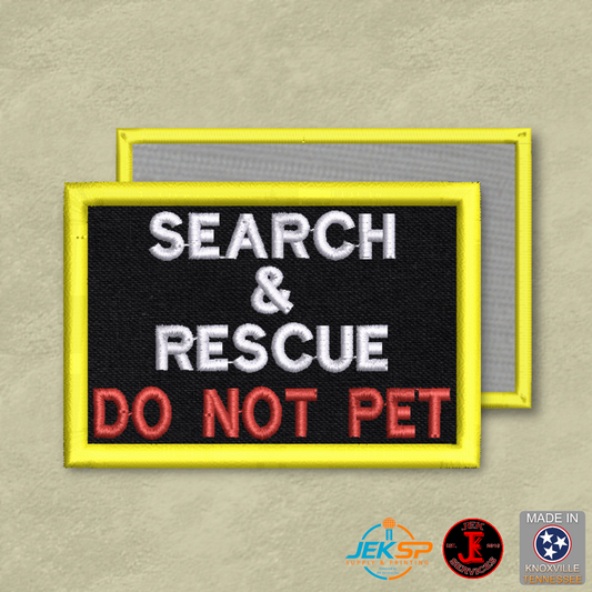 Search & Rescue Dog K9 Service Morale Patch | Made in USA | VELCRO® Brand Hook Backing