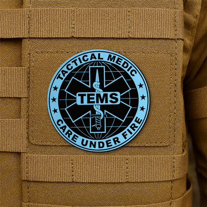 Tactical EMS Medic Morale Patch – 3” Round Hook & Loop Patch | Care Under Fire | Made in USA